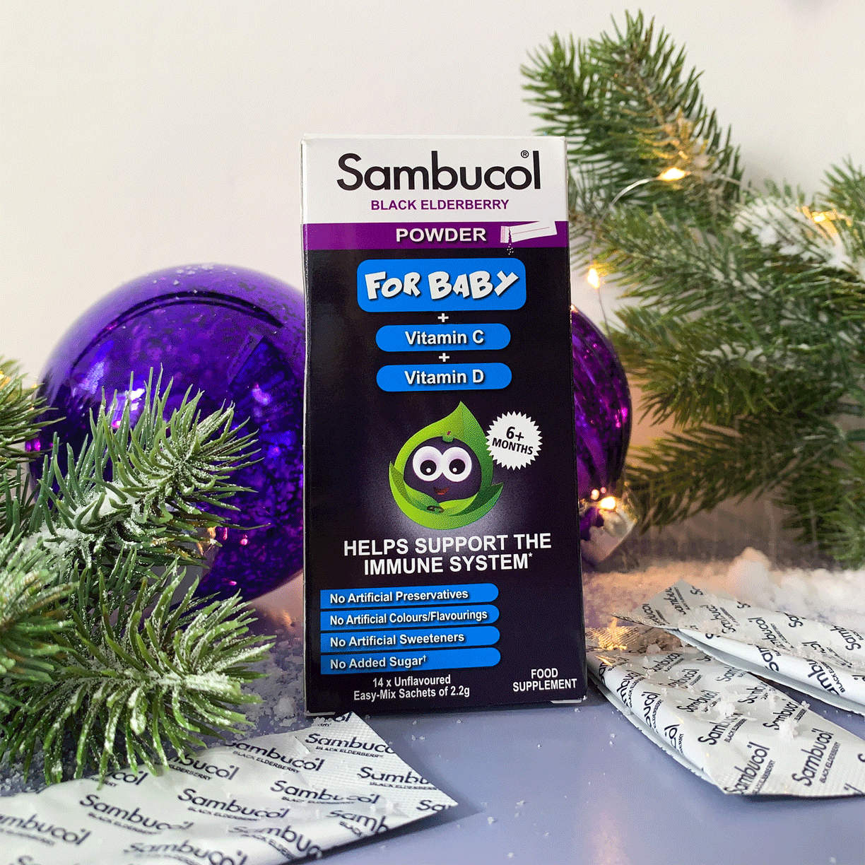 Самбукол саше для імунітету Sambucol Baby Powder Чорна бузина/Вітамін C/D для дітей від 6 місяців №14 - фото 6 Самбукол саше для імунітету Sambucol Baby Powder Чорна бузина/Вітамін C/D для дітей від 6 місяців №14 - фото 6