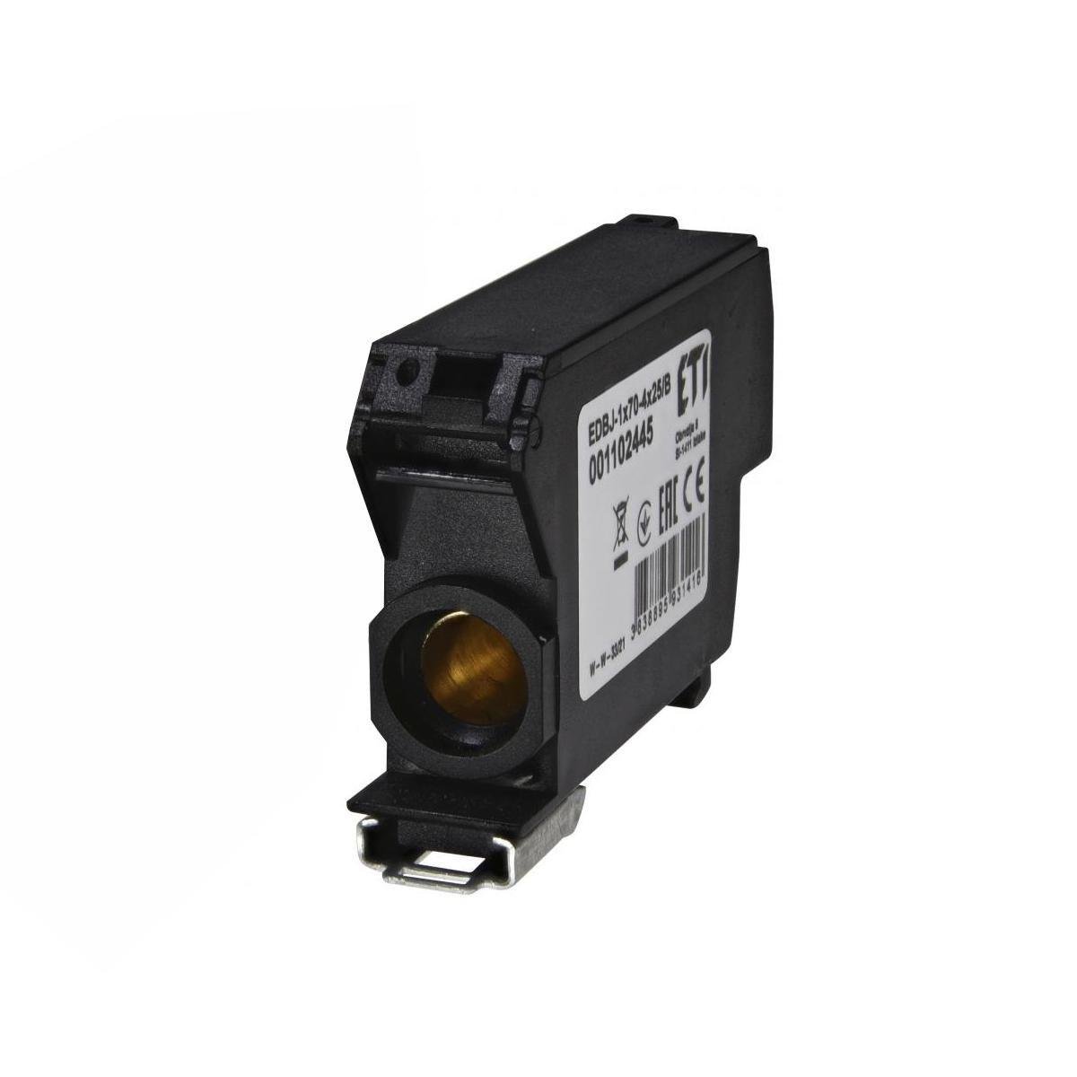 Блок распределительный ETI EDBJ-1x70-4x25/B 192A вход 1x70 мм2 выход 4x25 мм2 на DIN-рейку (1102445)