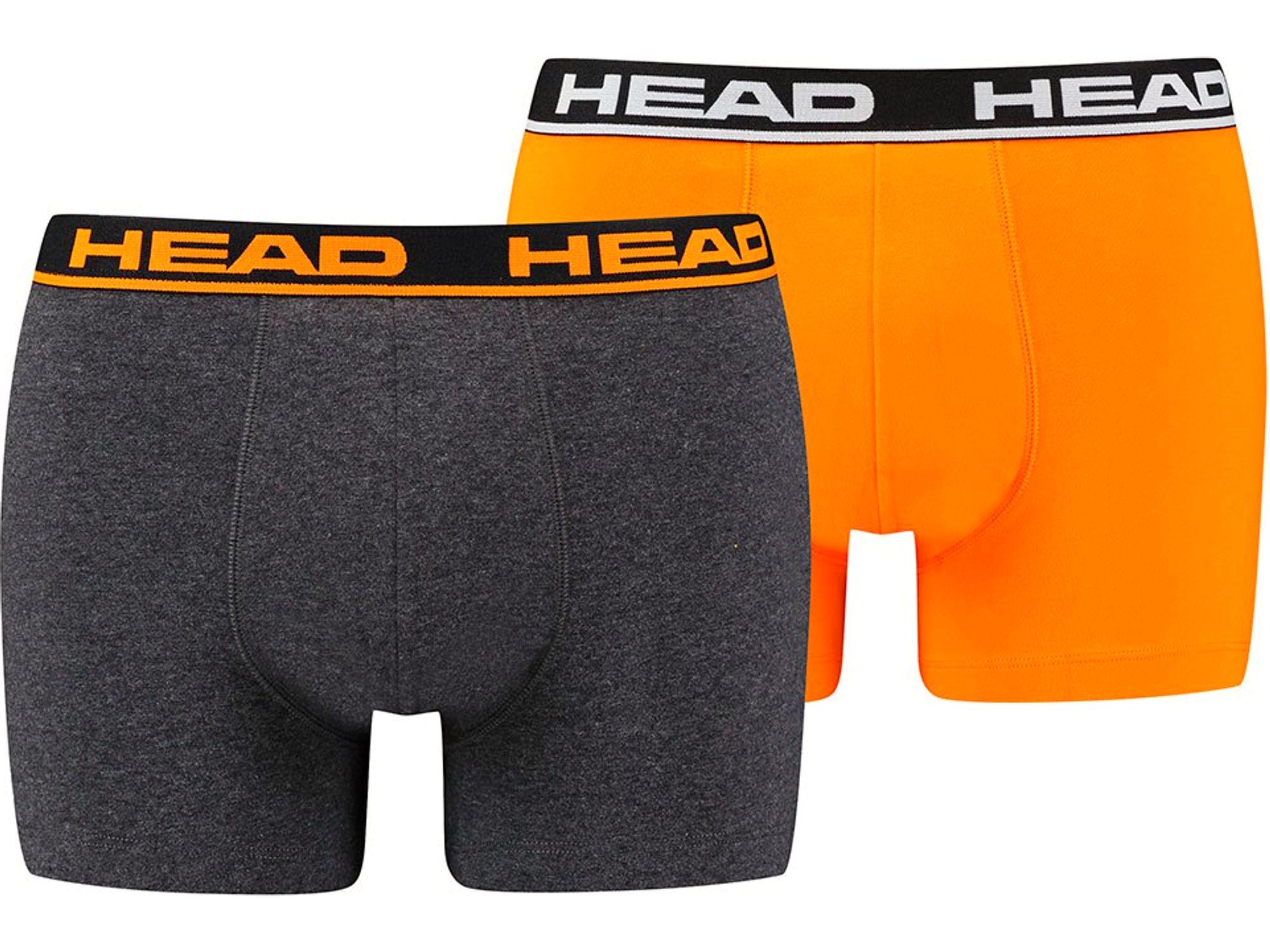 Труси-боксери Head Basic Boxer 2P M Сірий/Помаранчевий (701202741-016)