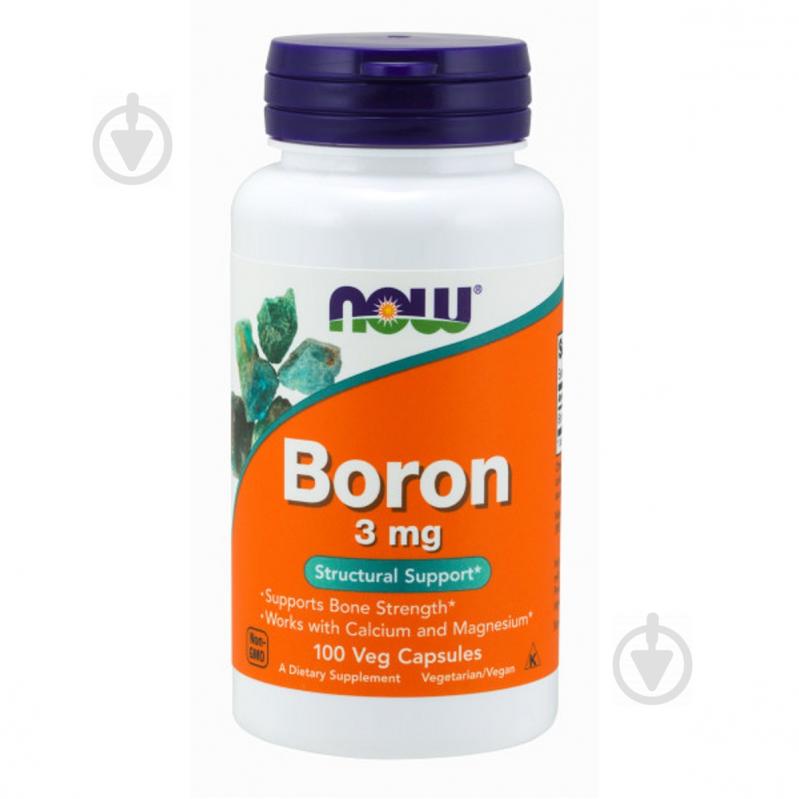 Бор, 3 мг, Boron 3 mg, Now Foods, 100 вегетаріанських капсул