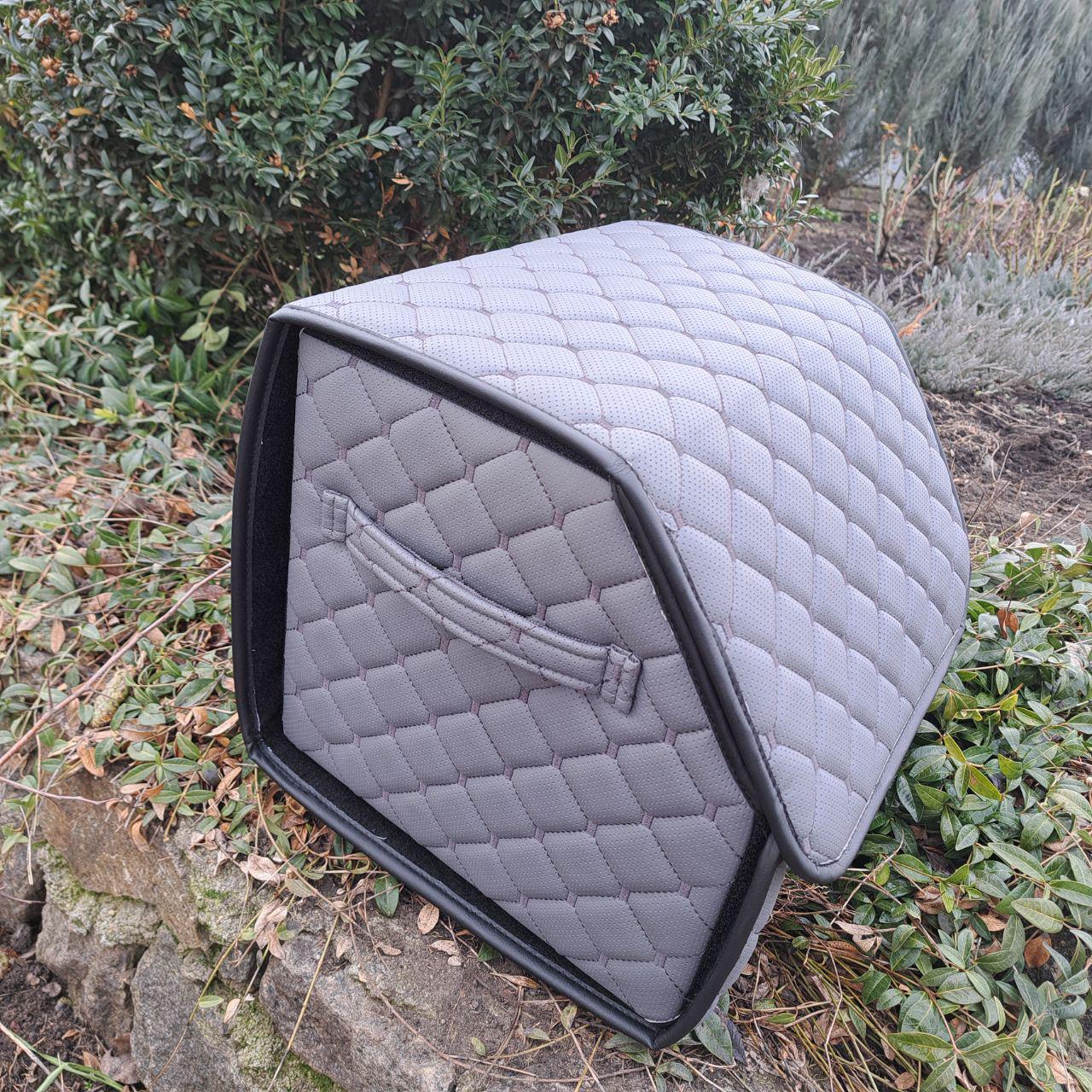 Органайзер автомобильный в багажник с перфорированной эко-кожи S 35x30x30 см Светло-серый (b5680e5a) - фото 3 Органайзер автомобильный в багажник с перфорированной эко-кожи S 35x30x30 см Светло-серый (b5680e5a) - фото 3