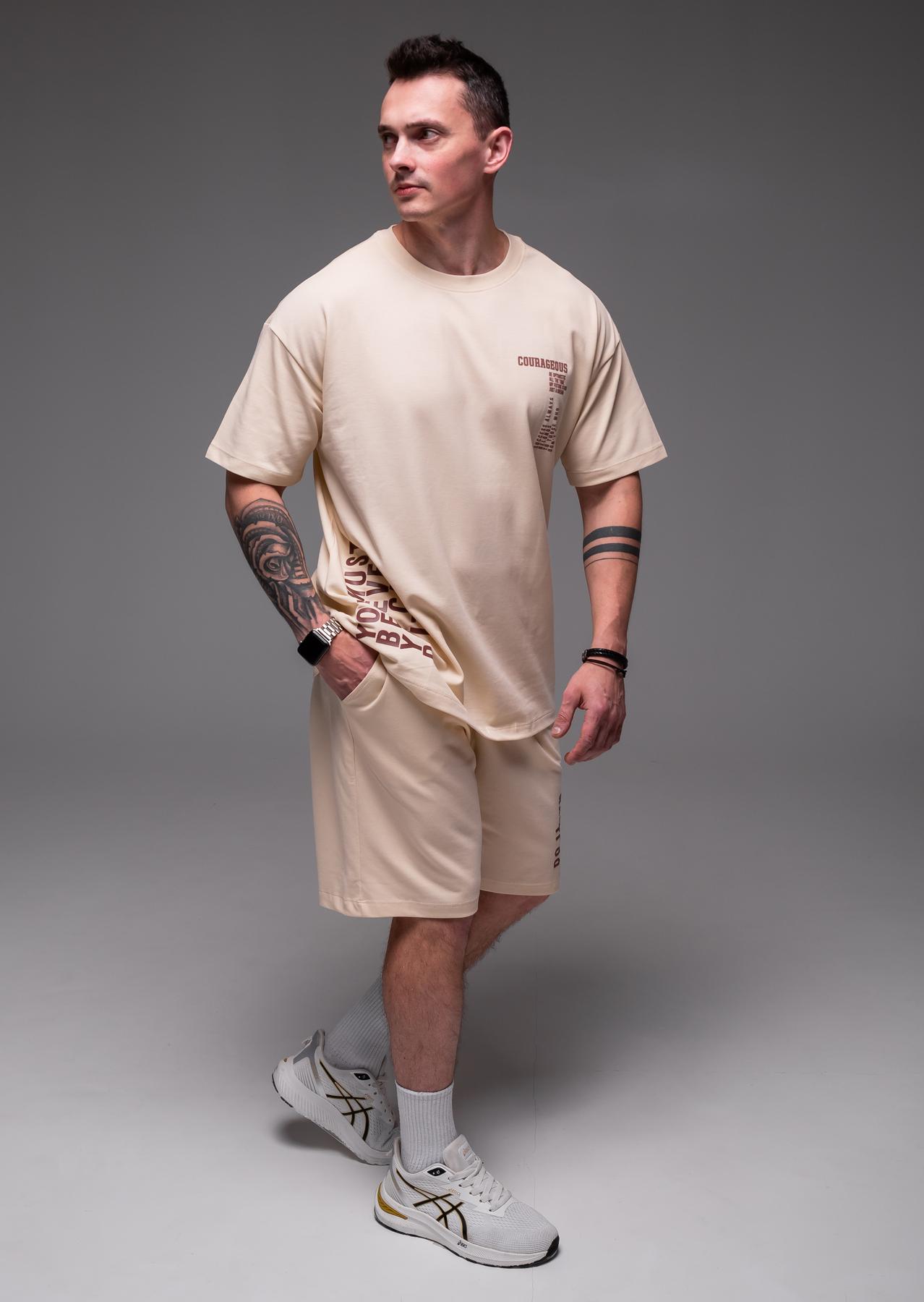 Прогулочный костюм мужской Must Believe оверсайз XL Бежевый (2385/1/3) - фото 2 Прогулочный костюм мужской Must Believe оверсайз XL Бежевый (2385/1/3) - фото 2