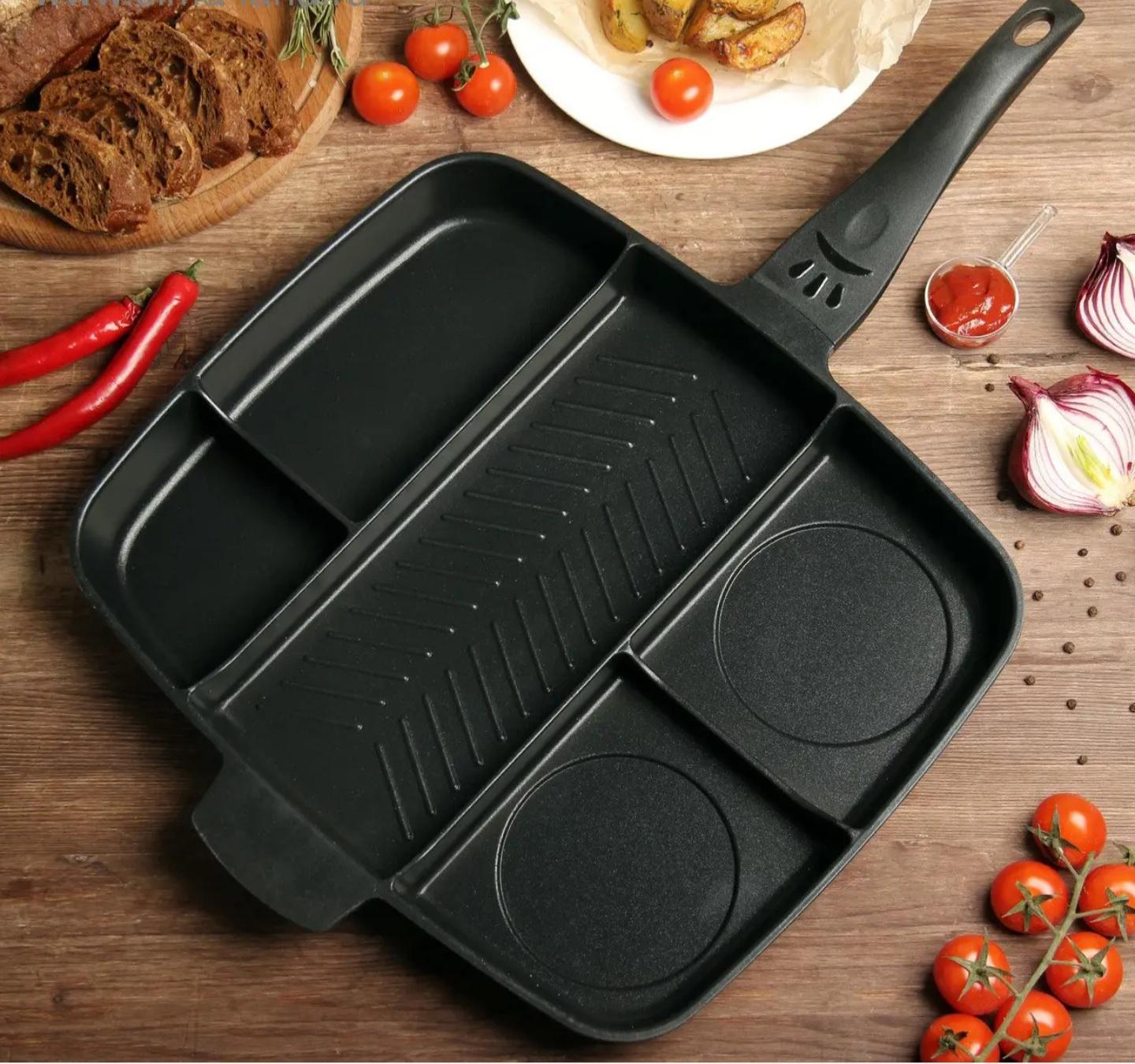 Сковорода гриль антипригарна Magic Pan на 5 секцій Чорний (9140T)