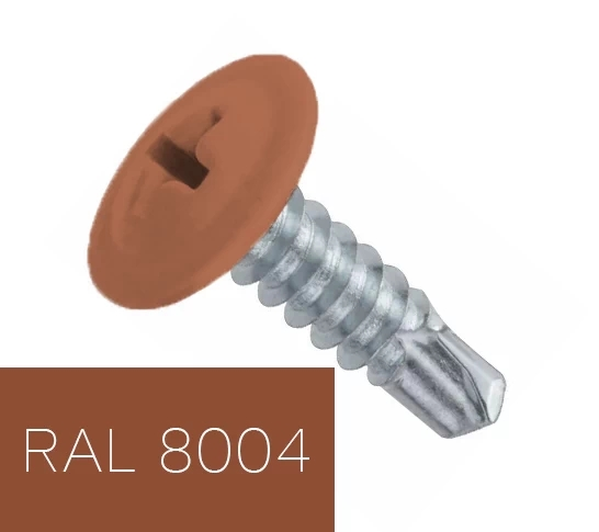 Саморез по металлу с буром 4,2х16 мм RAL 8004 (31802792)