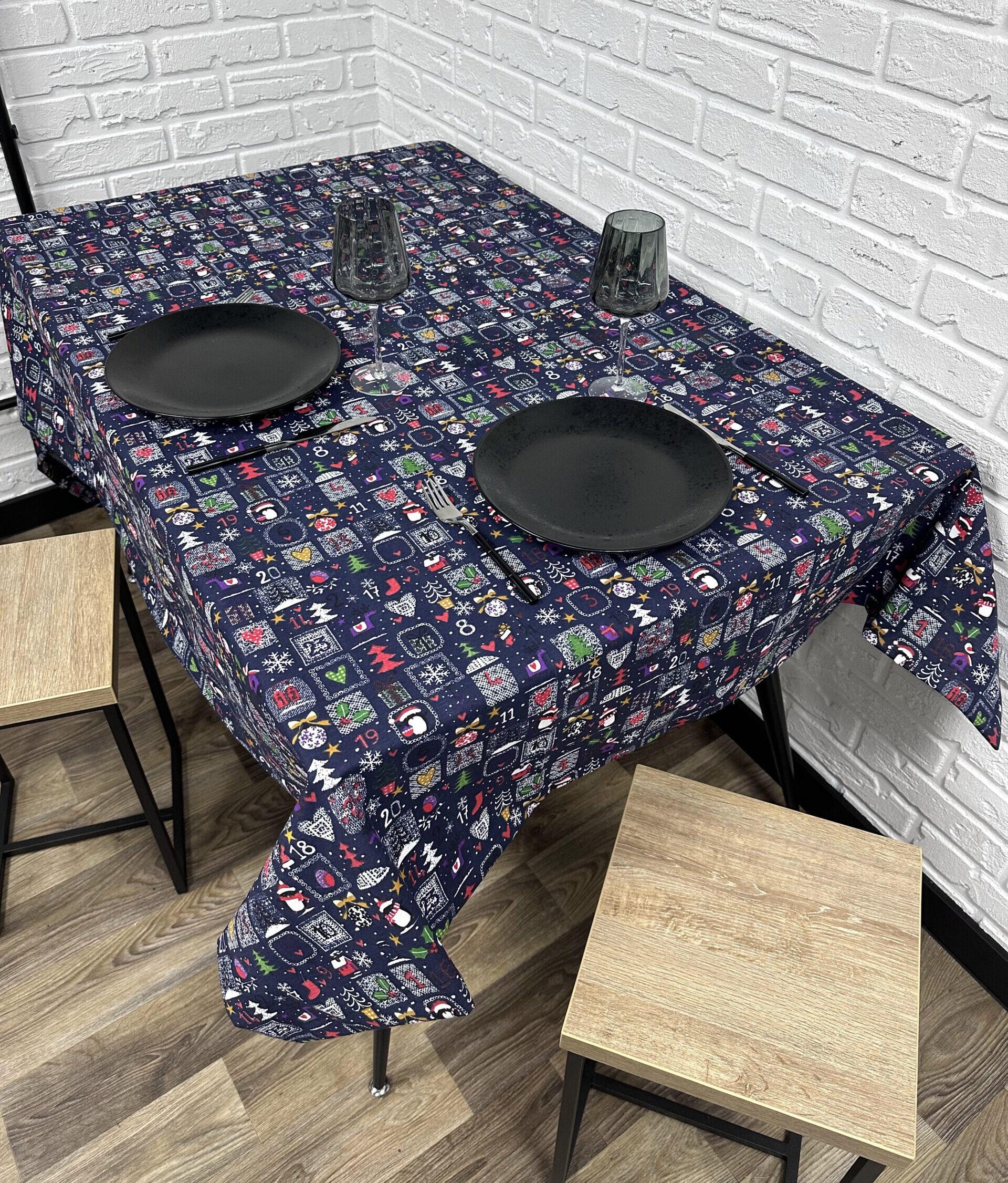 Скатерть Comfort Home X-mas collage новогодняя водоотталкивающая с тефлоновым покрытием 100x150 см