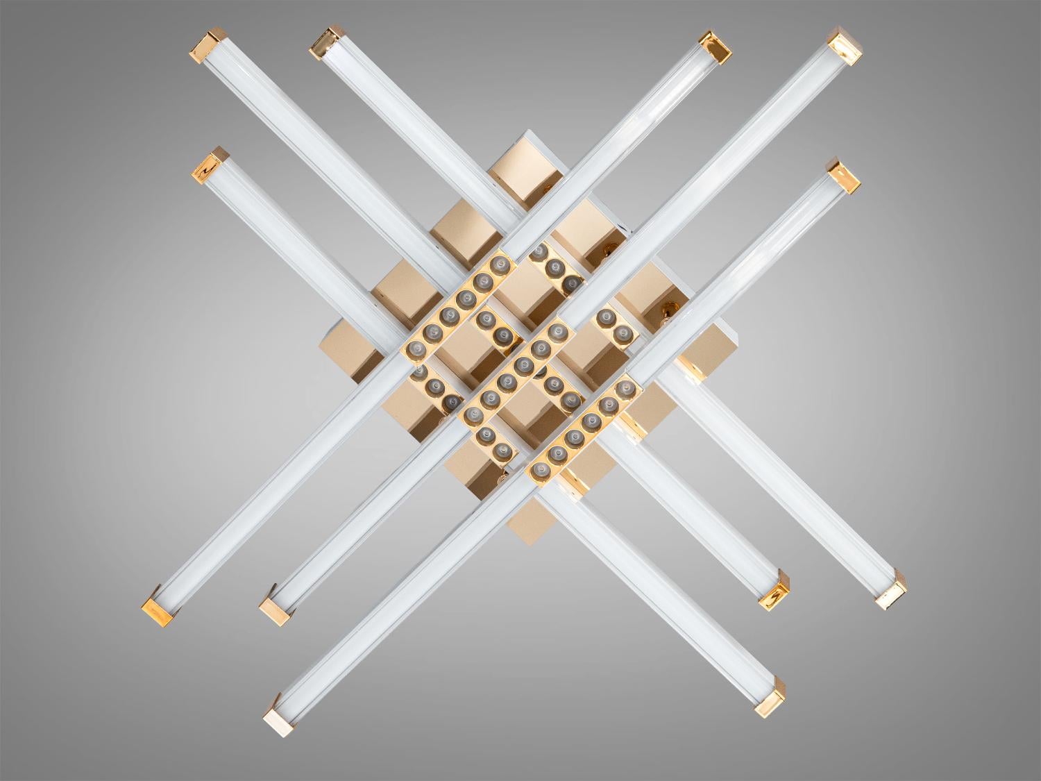 Люстра потолочная LED- Diasha диммер/60Вт Белый/Золотой (2532WH+G dimmer)