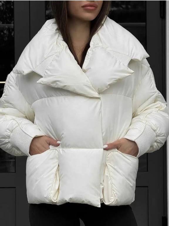 Пуховик жіночий зимовий D&V Coture DV-0011 р. 46 Молочний (29176015) - фото 4 Пуховик жіночий зимовий D&V Coture DV-0011 р. 46 Молочний (29176015) - фото 4