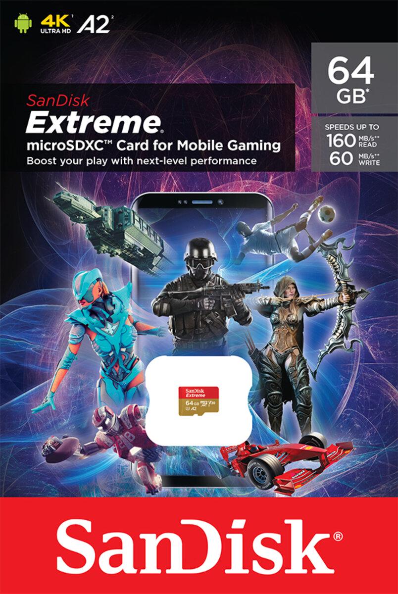 Карта памяти SanDisk microSDXC Extreme Mob Gaming 64 Гб (SDSQXAH-064G-GN6GN) - фото 2