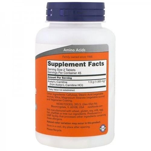 Комплекс Ацетил Карнитин NOW Foods Acetyl-L-Carnitine 750 мг 90 Tabs - фото 2