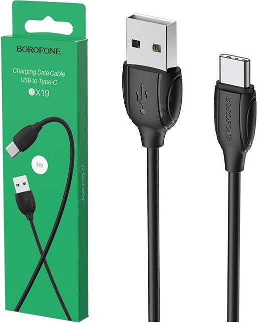Кабель интерфейсный Borofone BX19 USB-Type-C 2,4A 1 м Black (36989)