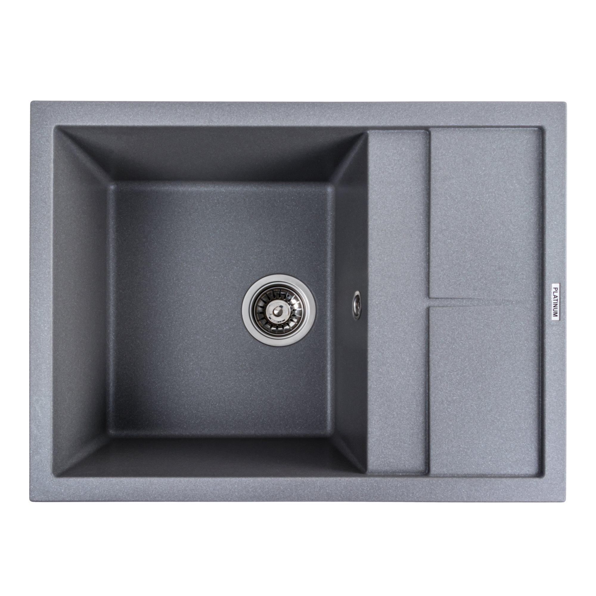 Мойка для кухни гранитная Platinum 6550 LOTOS матовая Серый муссон Мойка для кухни гранитная Platinum 6550 LOTOS матовая Серый муссон