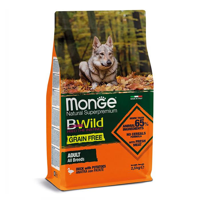 Корм сухий Monge BWild Grain Free Duck Adult All Breed з качкою всіх порід 15 кг (70006002)