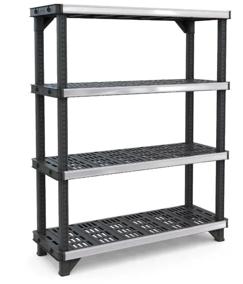 Стеллаж пластиковый Keter Fused Shelf 4 полки 122х46х153 см (260313)
