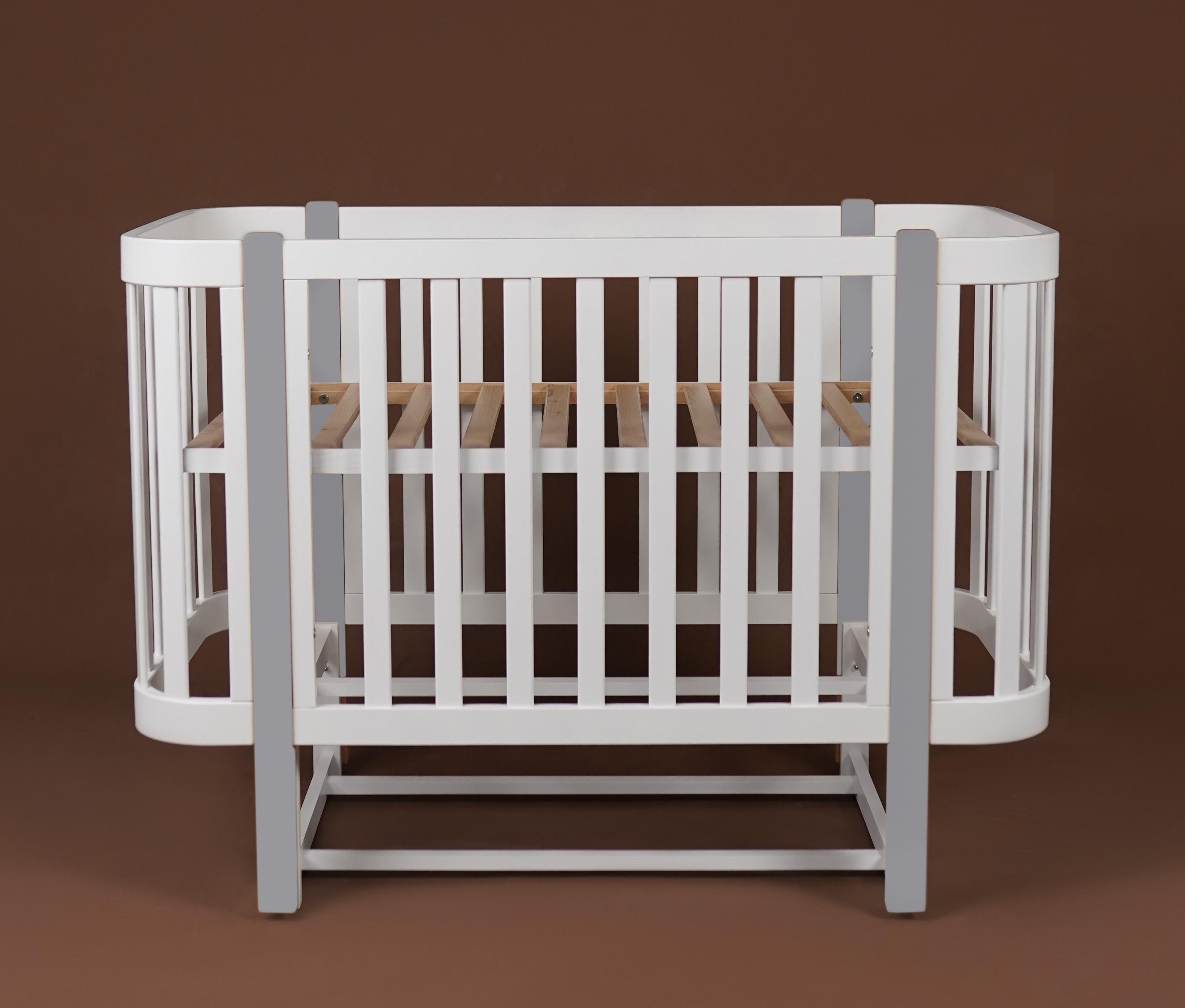 Детская кроватка Dominanta Венеція с маятником и подвижной боковиной Белый с серым (ЛД 9 БС_02) Детская кроватка Dominanta Венеція с маятником и подвижной боковиной Белый с серым (ЛД 9 БС_02)