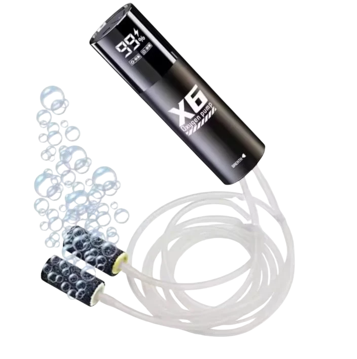 Компрессор аквариумный с аккумулятором Breath X6 2000 mAh 5W (00045)