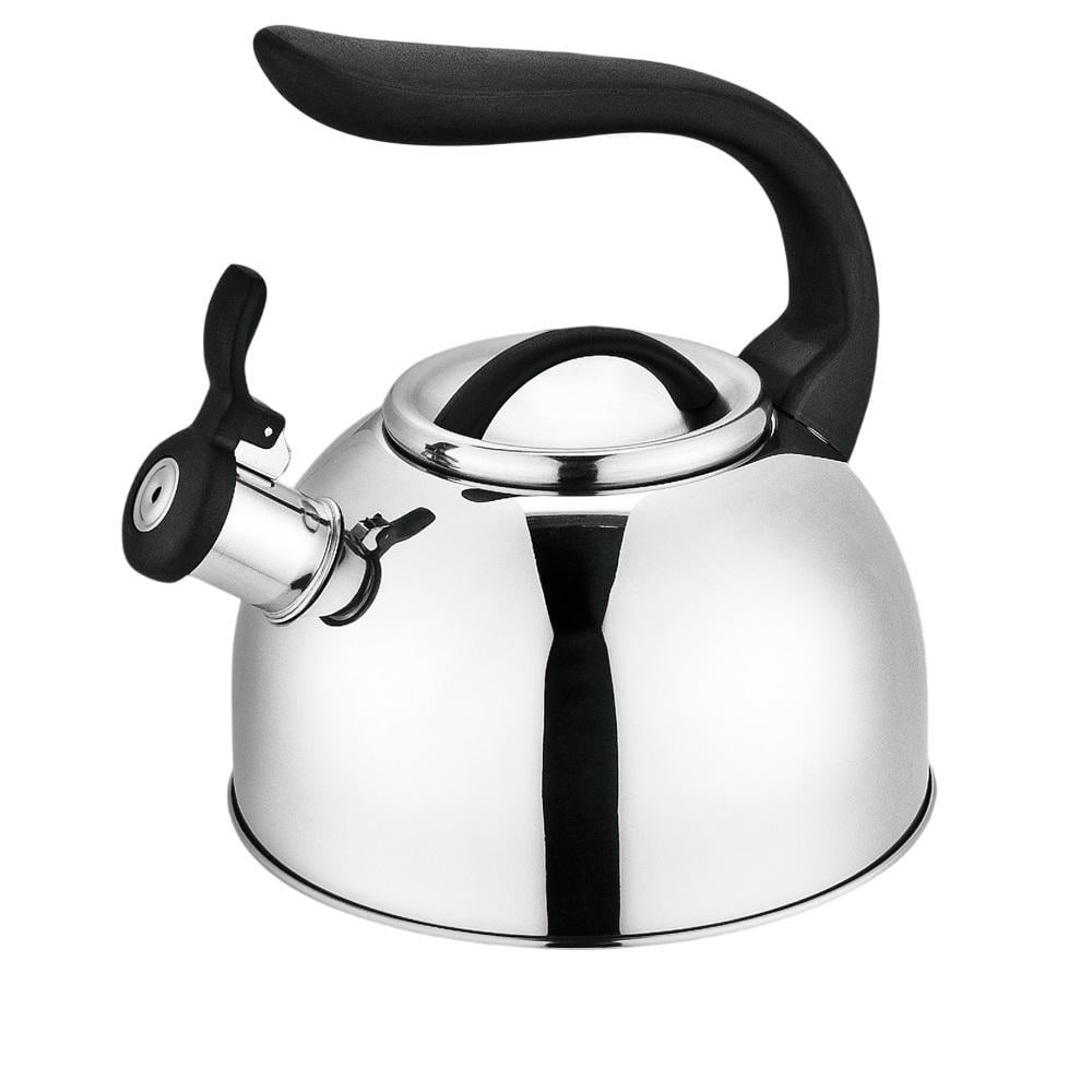 Чайник Stenson MH-5176 с нейлоновой ручкой/нержавеющая сталь 2,5 л Стальной/Черный (625734)
