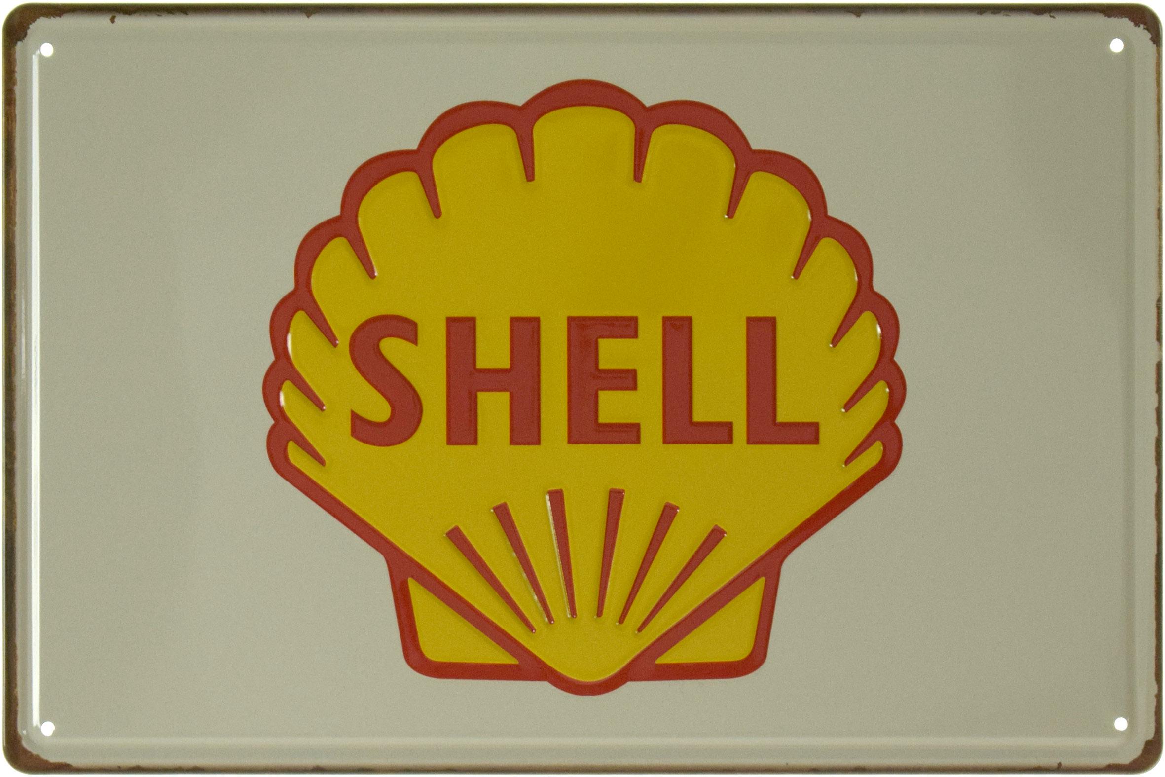 Табличка металлическая Shell Белый Фон 20x30 см