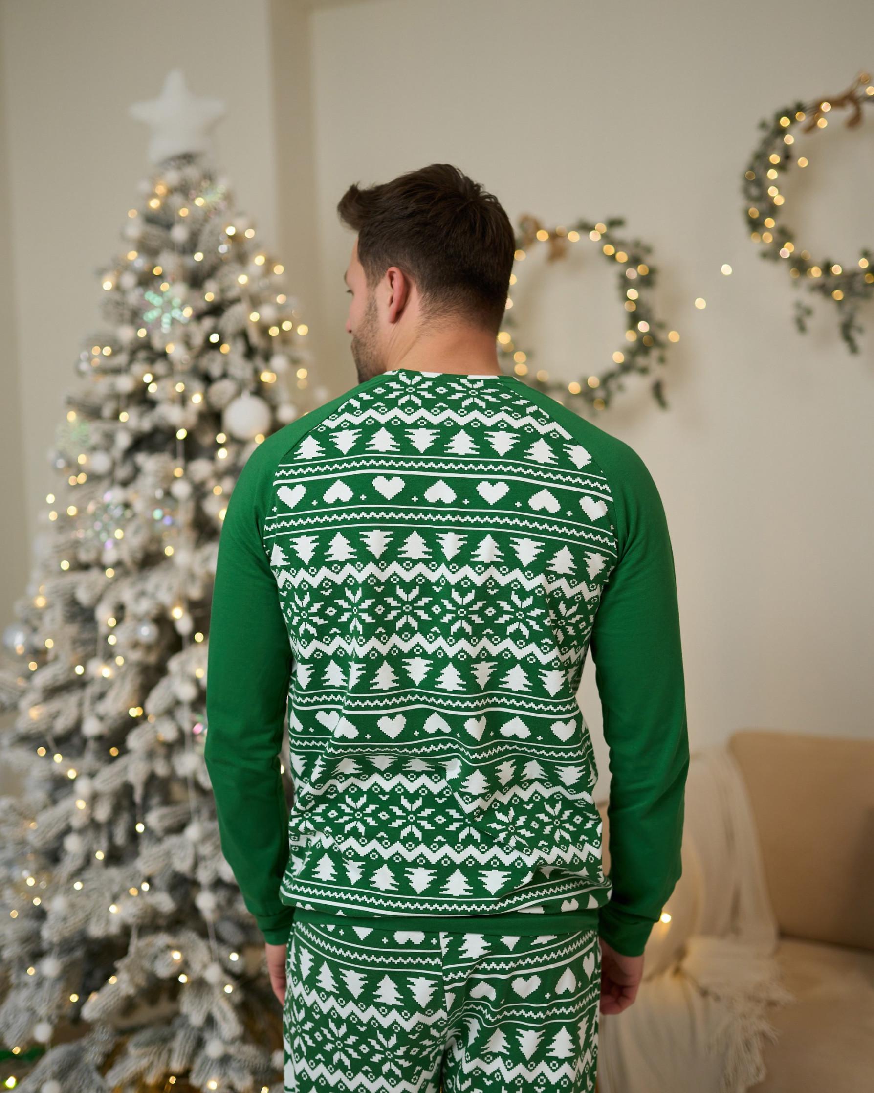 Комплект мужской с брюками новогодний орнамент Family look для всей семьи Зеленый - фото 5 Комплект мужской с брюками новогодний орнамент Family look для всей семьи Зеленый - фото 5