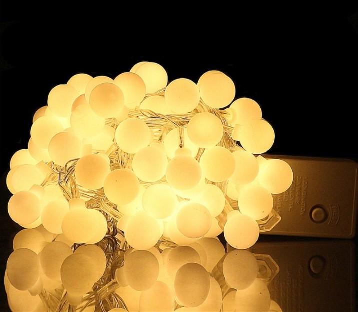 Гирлянда 100 led Шар 100WW-6-1 3885 белый провод Теплый белый (47640)