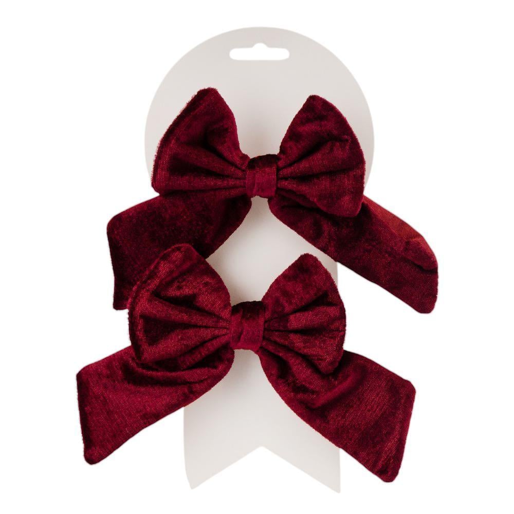 Набір бантів 2 шт. 18 см Червоний оксамит (9245-016) - фото 2 Набір бантів 2 шт. 18 см Червоний оксамит (9245-016) - фото 2