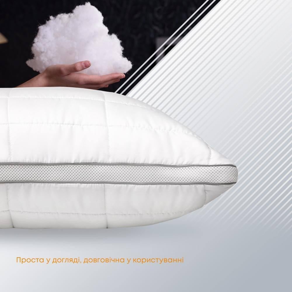 Подушка з поліефірного волокна мікрофібра 50х70 см Білий (П4К-mur-DoubleAir-001) - фото 6