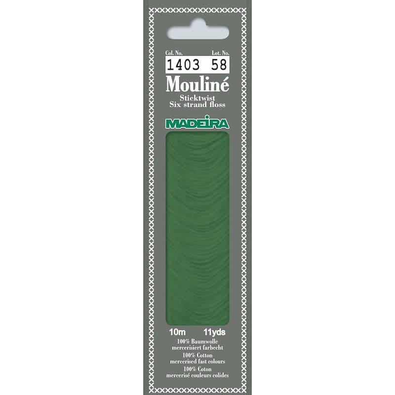 Нитки мулине Madeira 1403 Mouline Зеленый лесной