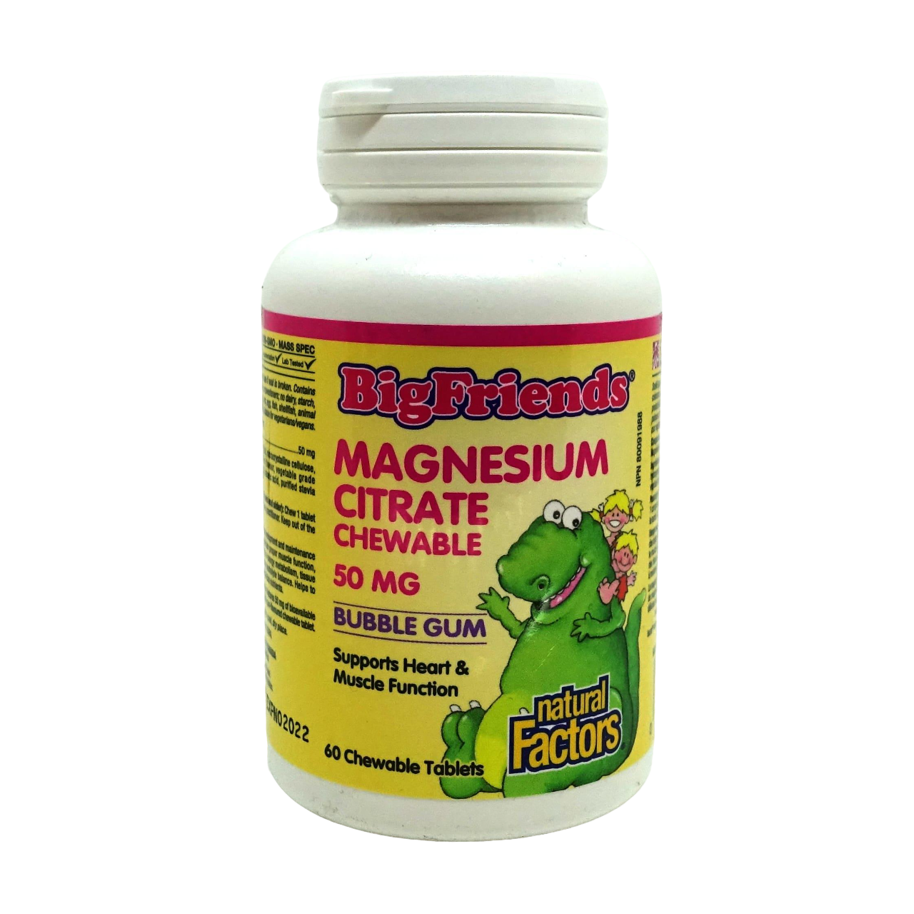 Магній Big Friends Magnesium Citrate 50 mg 60 Chewable Tablets Bubble Gum Магній Big Friends Magnesium Citrate 50 mg 60 Chewable Tablets Bubble Gum