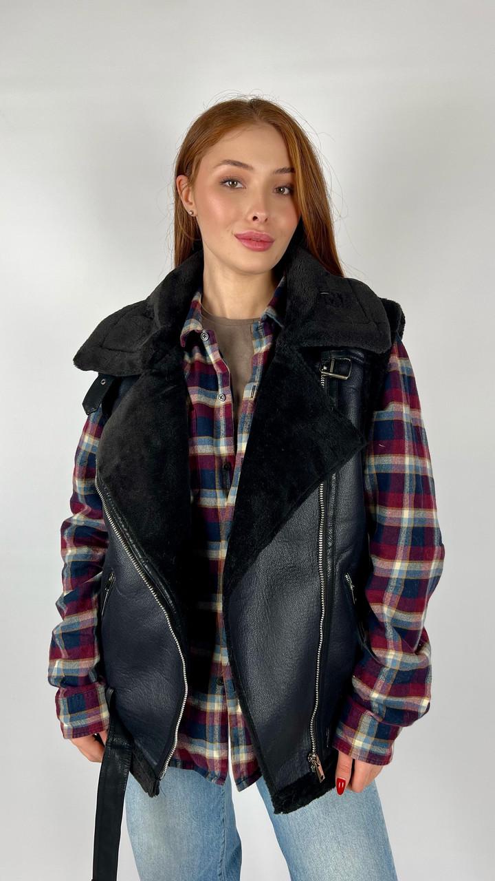 Дублянка жіноча Бренд #800-03 L Чорний (23918488) - фото 3 Дублянка жіноча Бренд #800-03 L Чорний (23918488) - фото 3