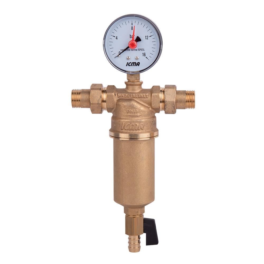 Фільтр самопромивний ICMA №751 з манометром 3/4" (30369734) Фільтр самопромивний ICMA №751 з манометром 3/4" (30369734)