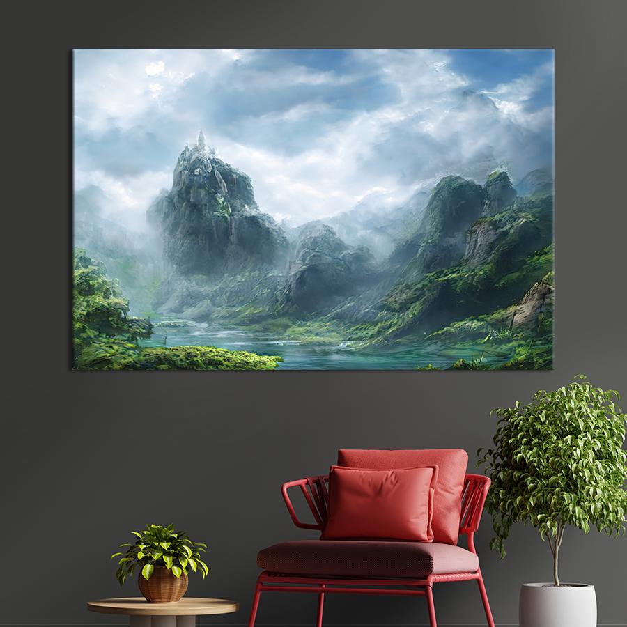 Настенний декор Красивая гора в тропическом раю 120x80 см (1959-1)