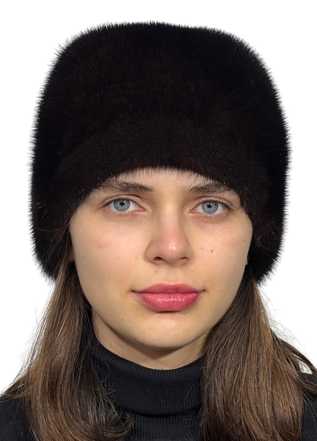 Кубанка женская Меховой стиль Бабочка из натурального меха норки Темно-коричневый (041/O) Кубанка женская Меховой стиль Бабочка из натурального меха норки Темно-коричневый (041/O)
