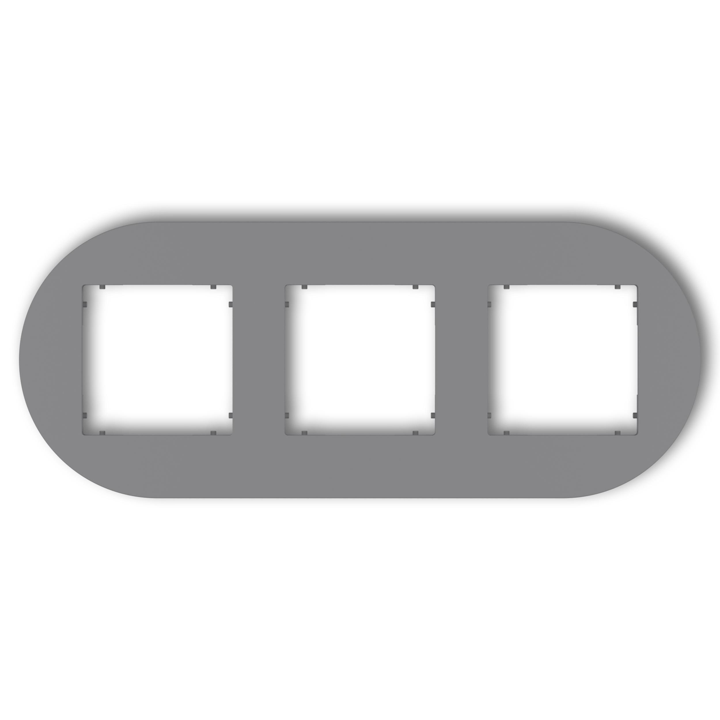 Рамка тройная универсальная круглая Karlik Mini Серый матовый (27MRTO-3) Рамка тройная универсальная круглая Karlik Mini Серый матовый (27MRTO-3)