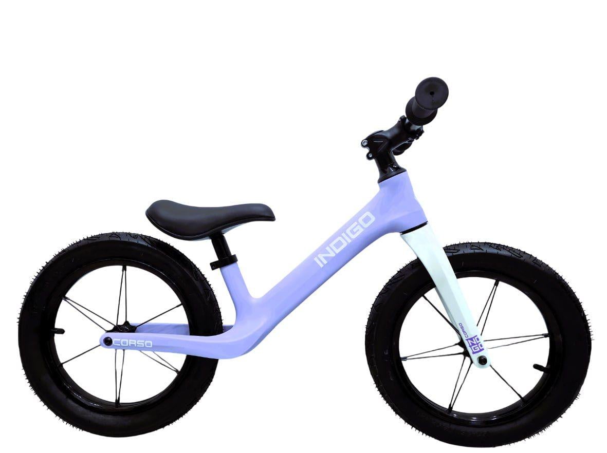 Беговел Corso Indigo нейлоновая рама и вилка надувные колеса 14" Лавандовый (D-6084-83)