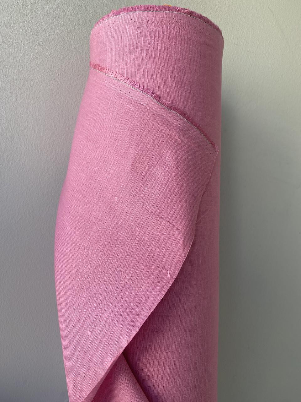 Ткань LINEN PLUS 100% лен 150 см 439 Розовый - фото 3