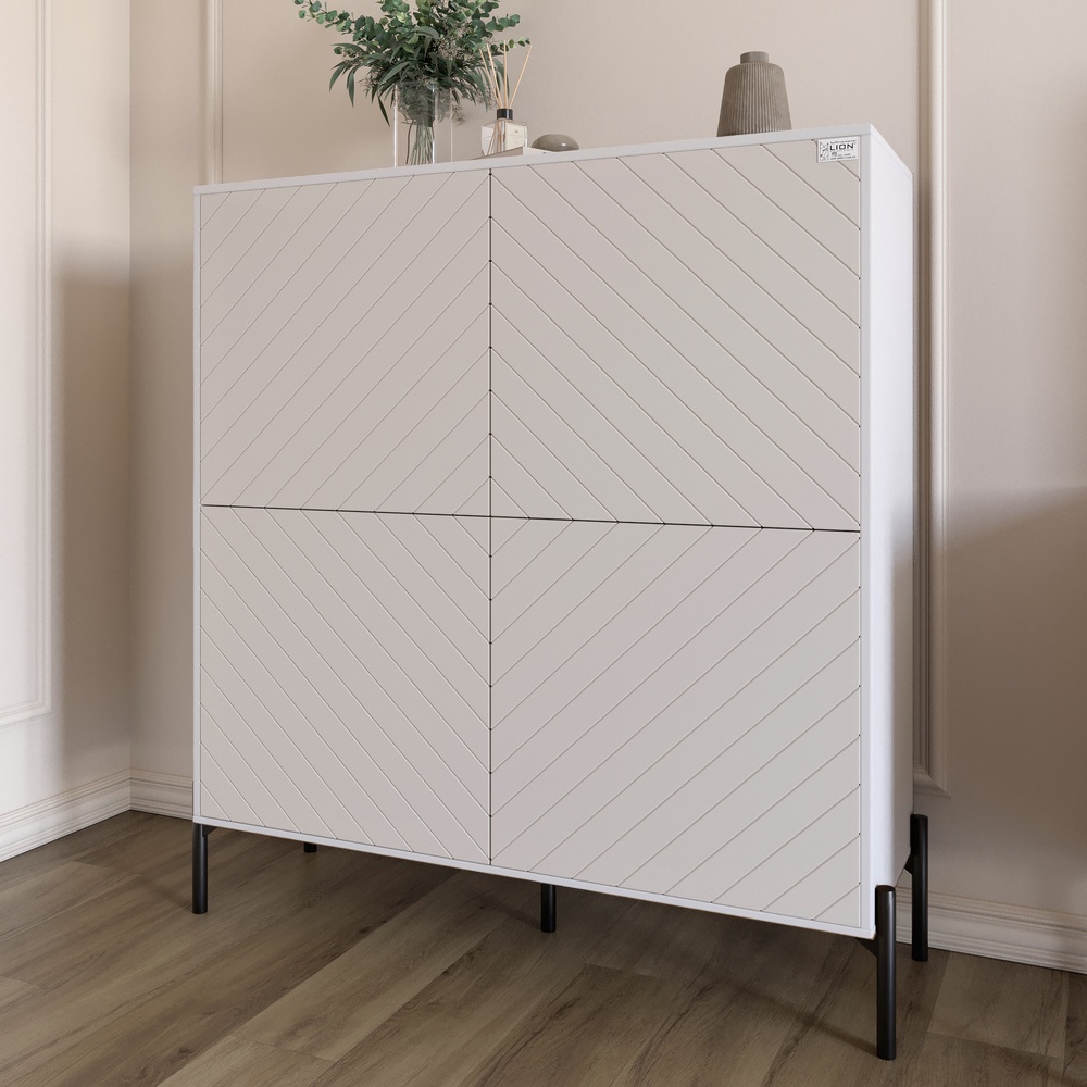 Комод-пенал Lion Амарант 114x40x126,5 см Нимфея Альба/Белый (LION-042010) Комод-пенал Lion Амарант 114x40x126,5 см Нимфея Альба/Белый (LION-042010)