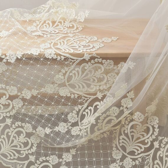 Тюль сетка IDEIA Молли V-KREM c вышивкой 2,75 м Молочный (2200004212227)