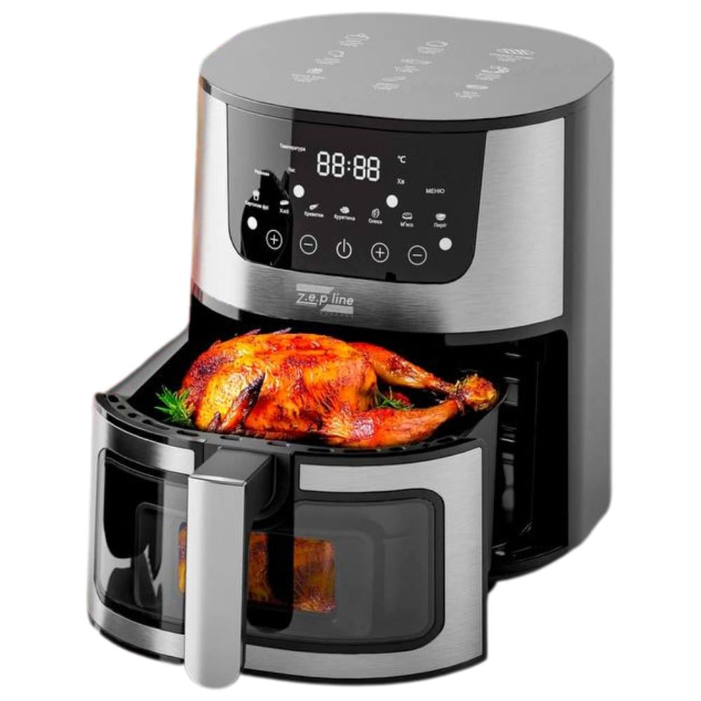 Фритюрница безмасляная сенсорная ZP-142 с таймером и съемной чашей 3500W 8 л (120.1807)