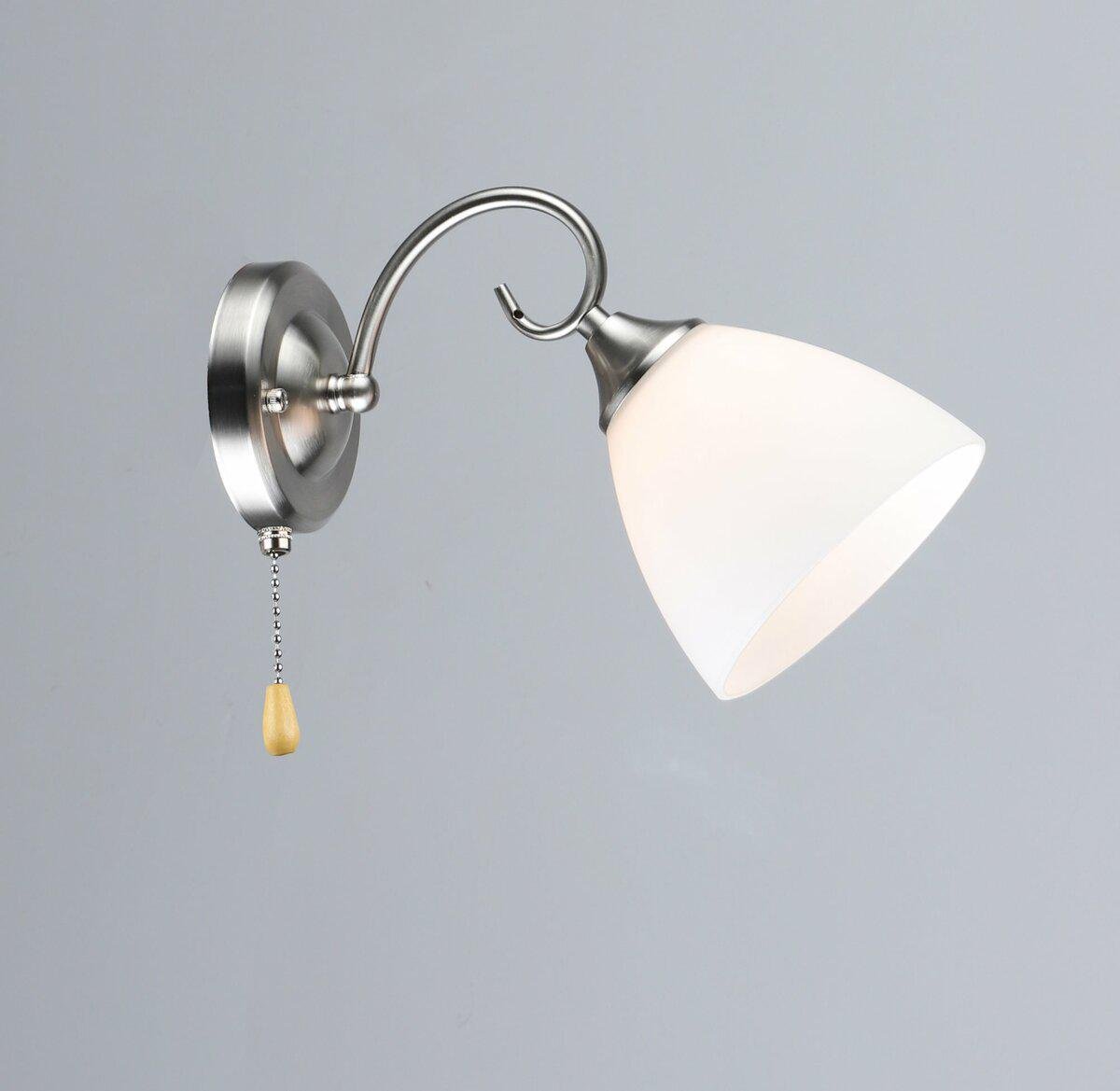 Светильник настенный Light House SRS-20249/1W никель плафон Белый