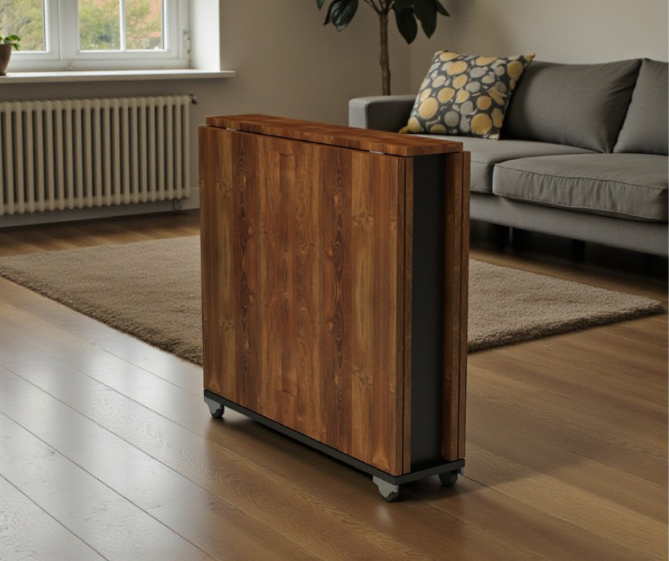 Стіл кухонний Tobi Sho Діалог розкладний на колесах для кухні вітальні офісу 800х190х730 мм Фаєрвуд