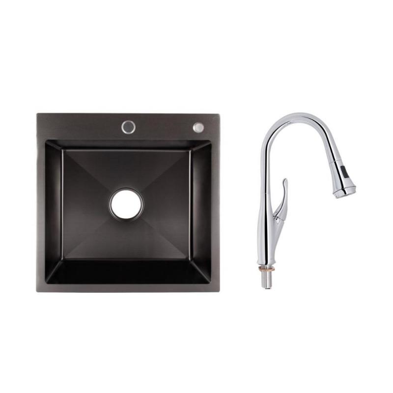 Мийка для кухні зі змішувачем Lidz Swan 2в1 QTSWA9168103UN/LDH5050BPVD3008 (45613)