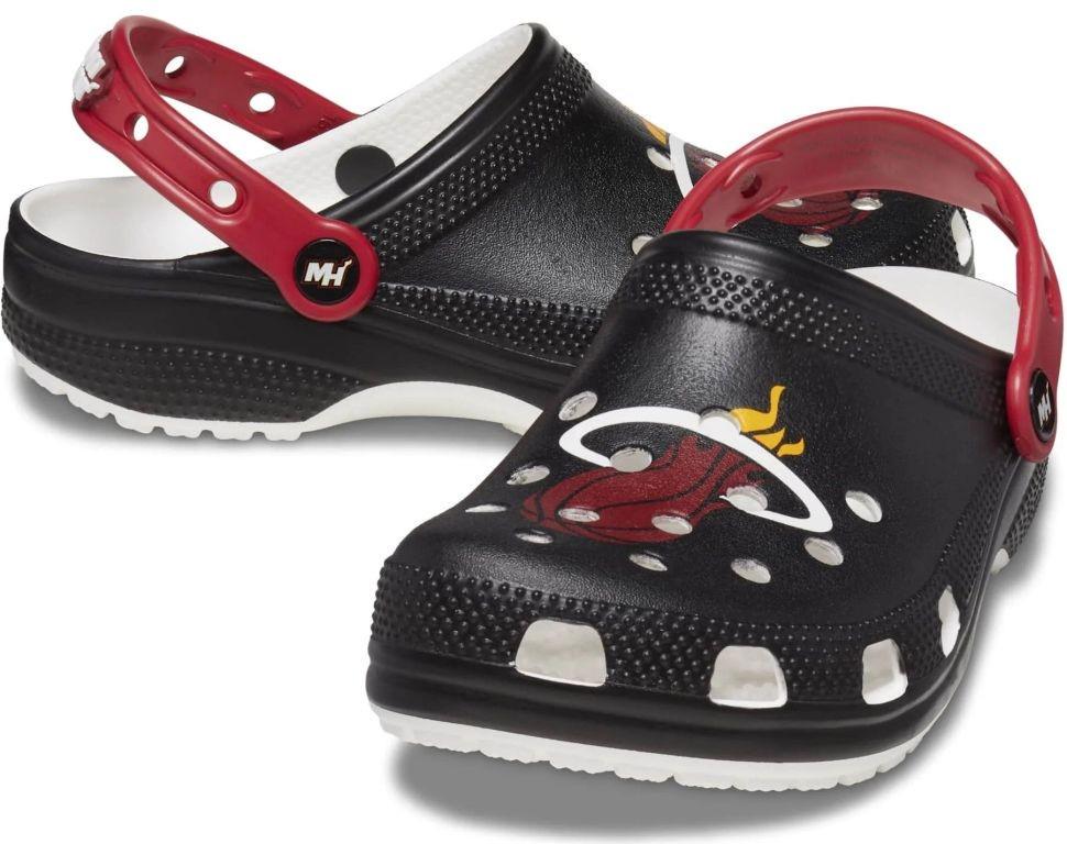 Крокси жіночі Crocs Classic Clog NBA Miami Heat р. 36-37 Чорний (24285)