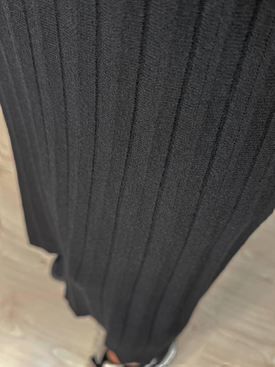 Юбка женская Accorddream 62313 вязаная плиссе миди на резинке OS Черный (5345) - фото 5