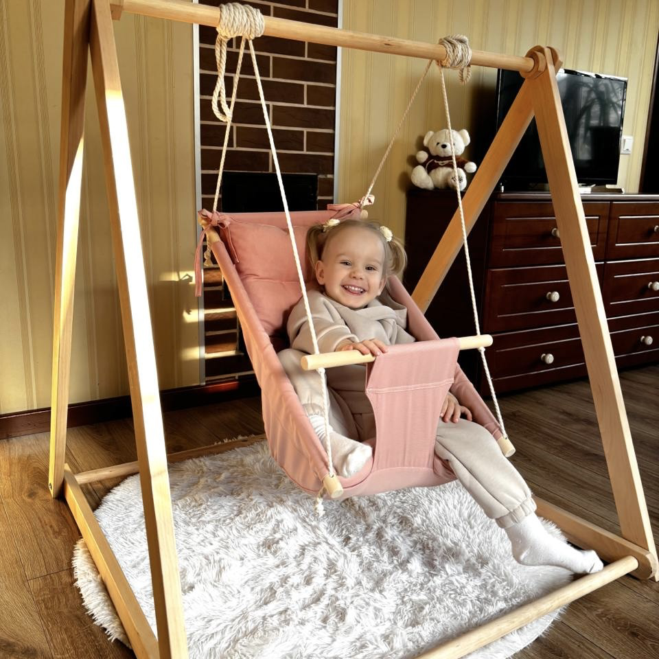 Комплект Деревянная опора/Колыбелька из водоотталкивающей ткани (gs-8779)