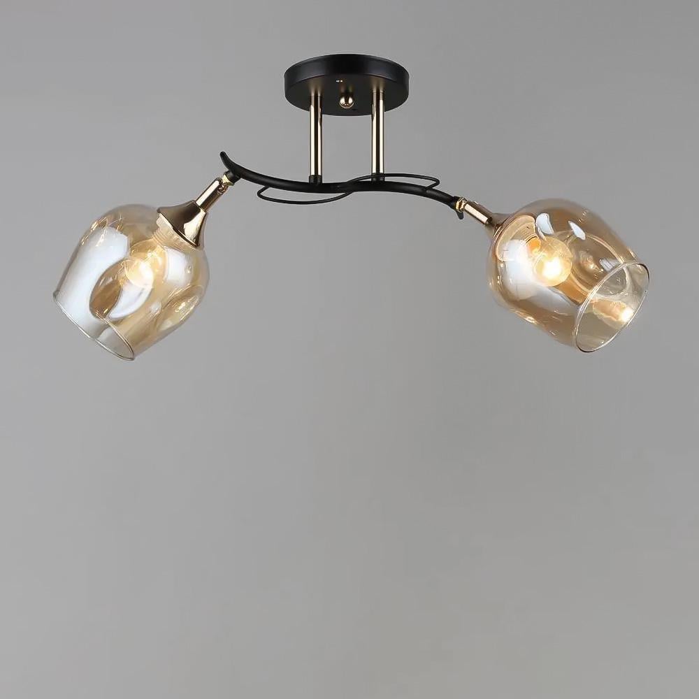 Люстра потолочная Light House SR-19202/2 BK/FGD E27 540х190х250 мм Черный/Золотой