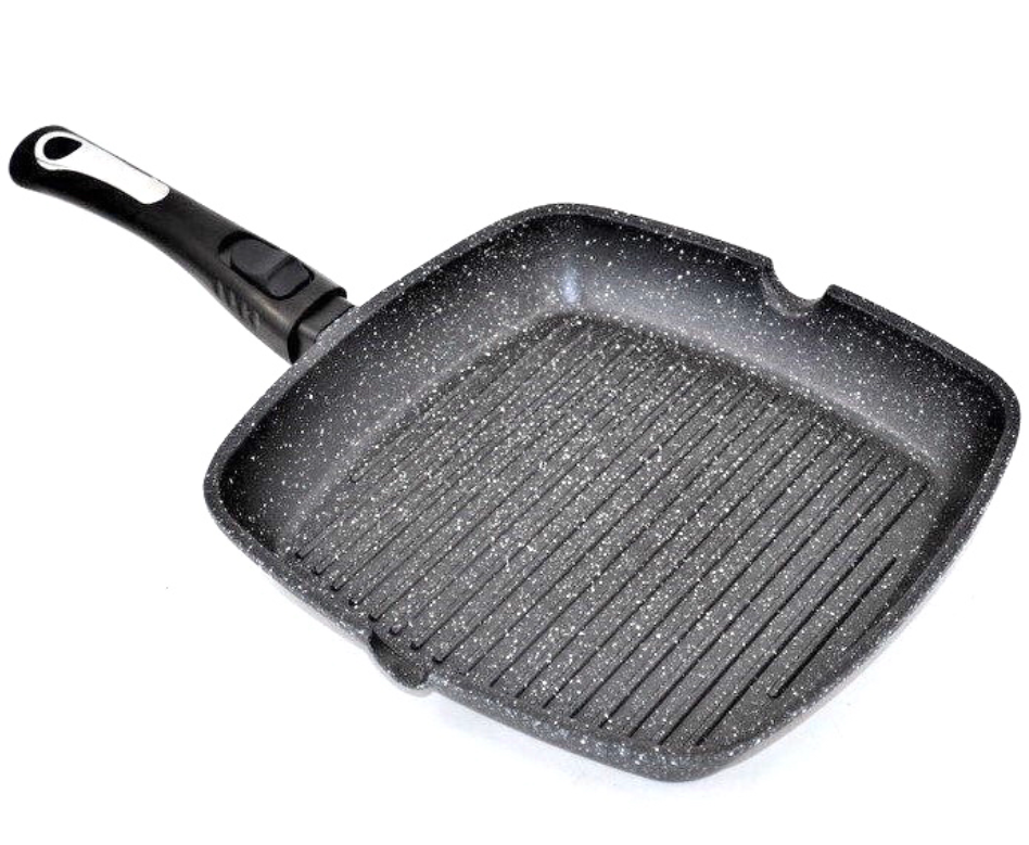 Сковорода гриль Benson BN-311 двошарове антипригарне мармурове покриття 28 см (BSK-000016)