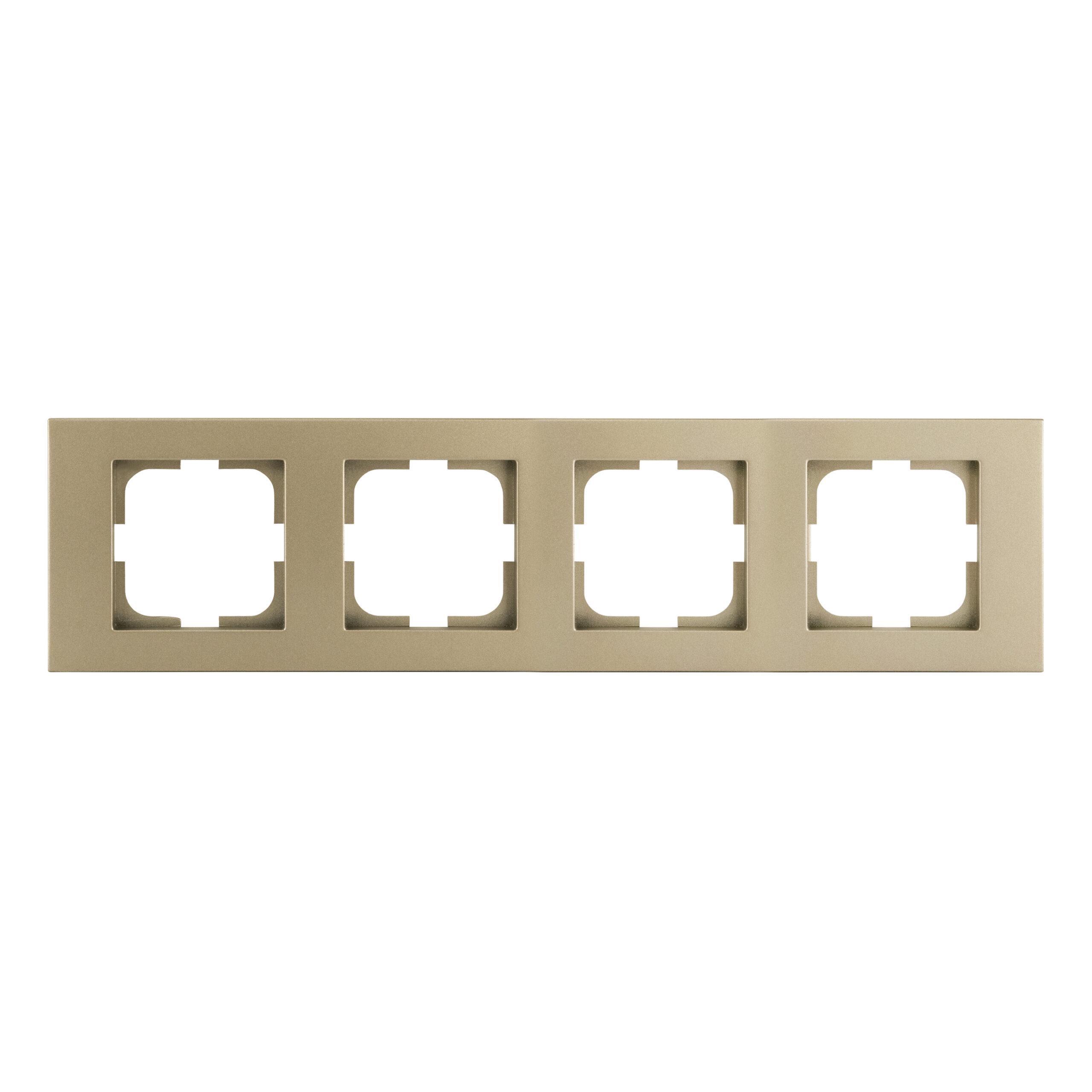 Рамка четырехместная горизонтальная Ovivo Grano Титановый (00000007706)