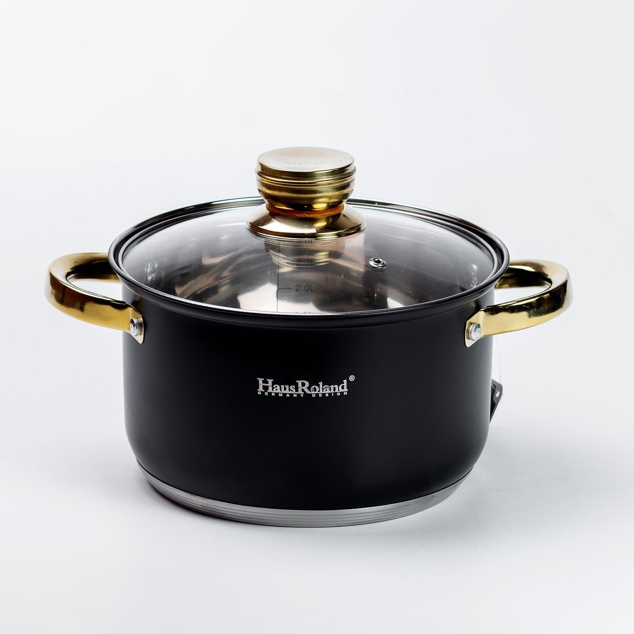 Набор кастрюль Haus Roland из нержавеющей стали 6,1/3,9/2,8/2,1 л Черный (HP33523) - фото 6 Набор кастрюль Haus Roland из нержавеющей стали 6,1/3,9/2,8/2,1 л Черный (HP33523) - фото 6