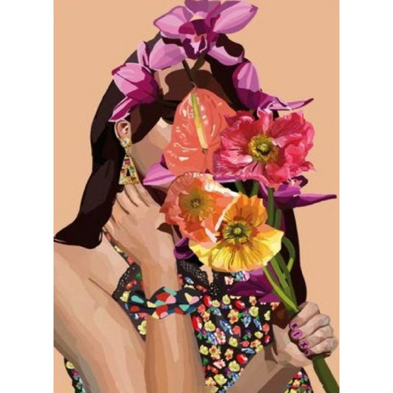 Алмазная мозаика Strateg Премиум Экзотический букет 50x65 см (Str-SGK86081)
