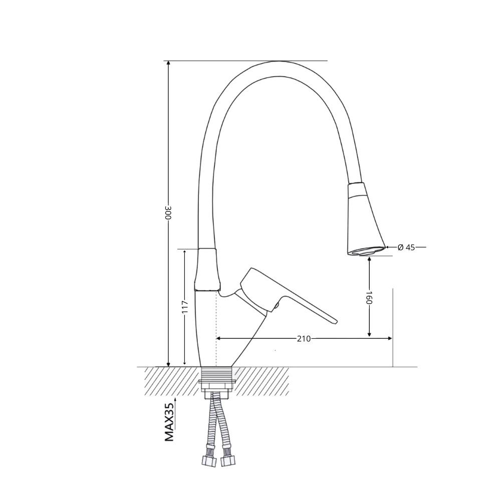 Смеситель для кухни гибкий Continent Pul i16 Черный (28711028) - фото 9 Смеситель для кухни гибкий Continent Pul i16 Черный (28711028) - фото 9
