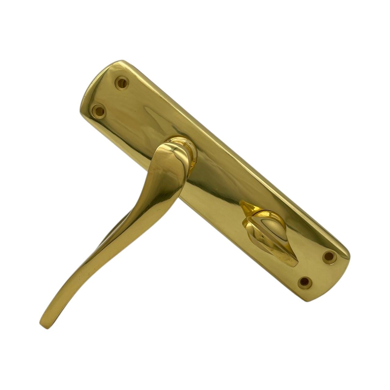 Дверні ручки міжкімнатні з латунного сплаву Ozcanlar 62 мм Sedef WC Sari (360028)